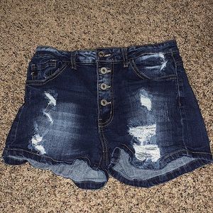 High waisted jean shorts